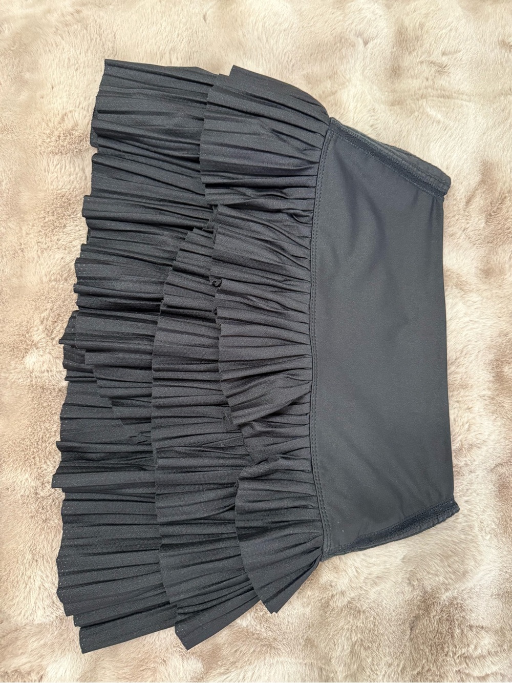 TENNIS Black Ruffled Mini Skirt - Women's Fashion